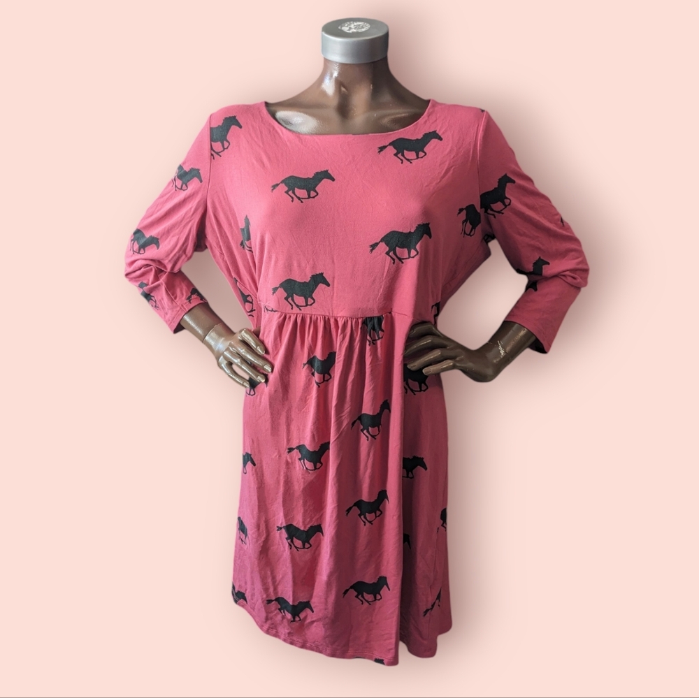 Boden Plus Size Casual Horse Print Dress
